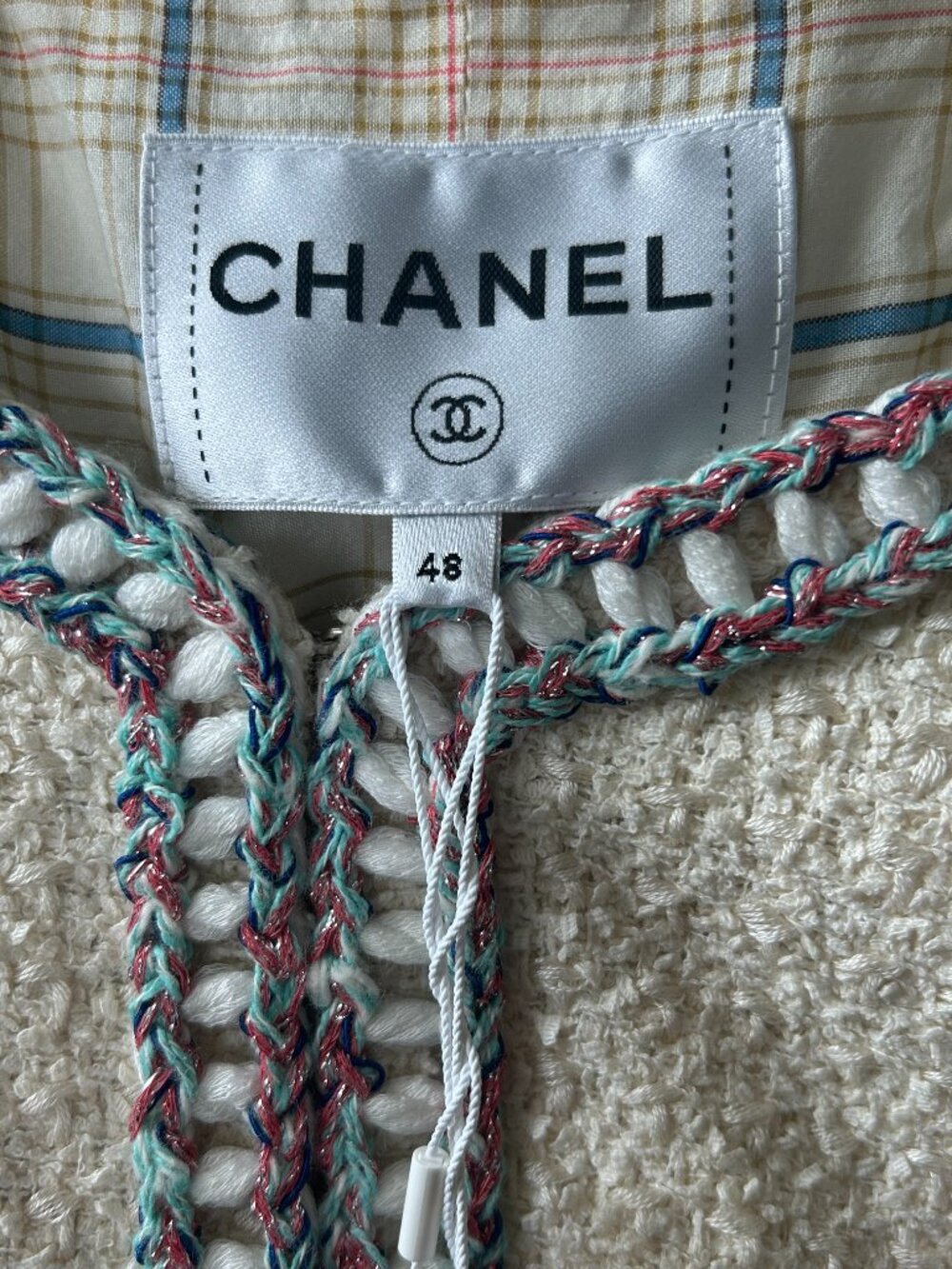 Chanel Beige & Multicolor Tweed Women's Jacket - Picture 3 of 7